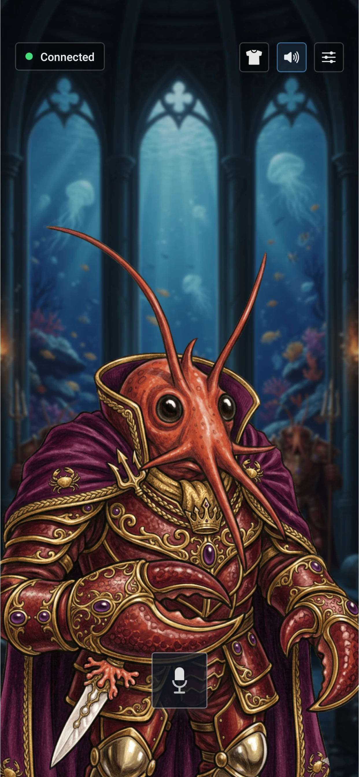 Claw To Talk app settings screen